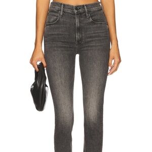 MOTHER Insider Crop Step Fray Jeans - Dark Gray